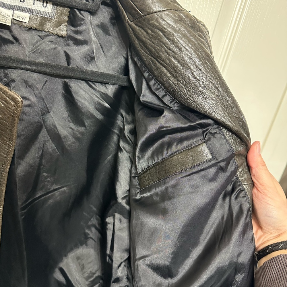 Siena Studio Dark Brown Leather Button-Front Jacket - Picture 9 of 14